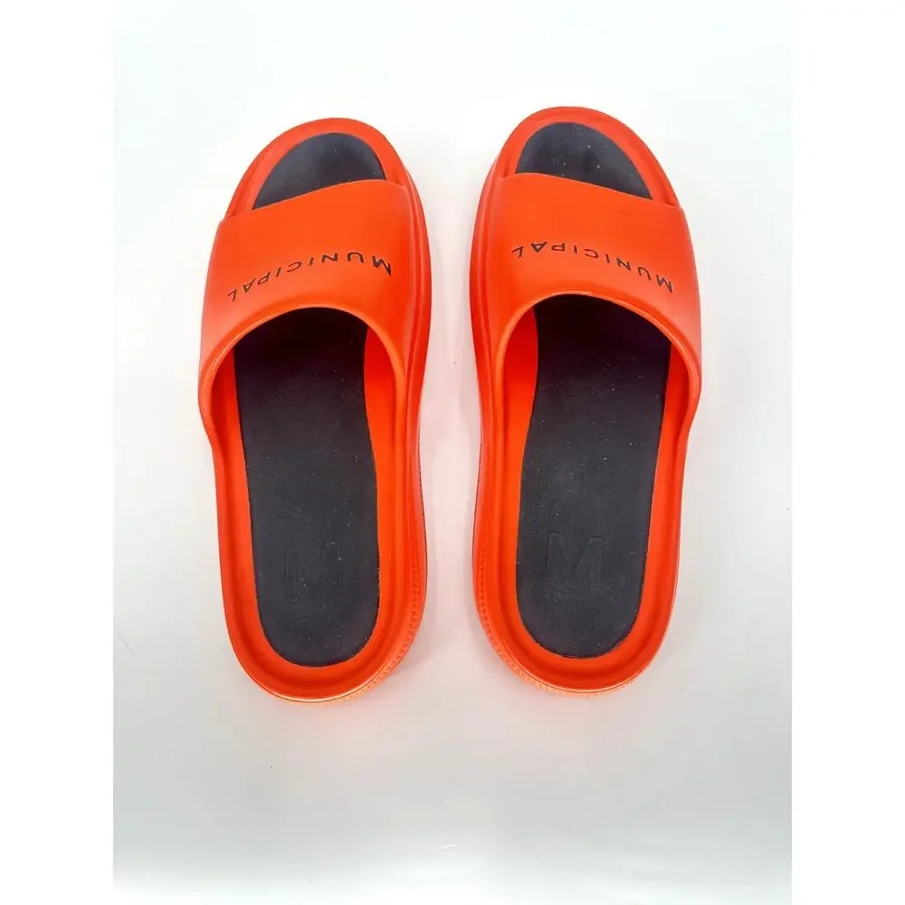 Municipial Podium Slide Poppy Slip-On Slide Slippers Orange Black Men's Size 13